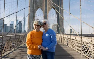 Séance photo entre copines Pont de Brooklyn New York