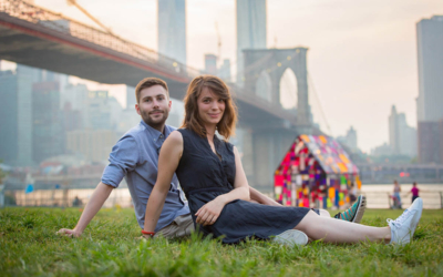 couple brooklyn bridge park shooting photo en français
